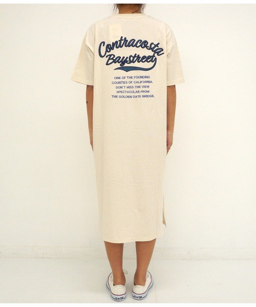 anap mimpi（アナップミンピ）の「メッセージ デニム 刺繍 コットン マキシ ロング Tシャツ ワンピ（ワンピース・レディース・グレー/アイボリー/ブラック・FREE）」の15枚目の写真