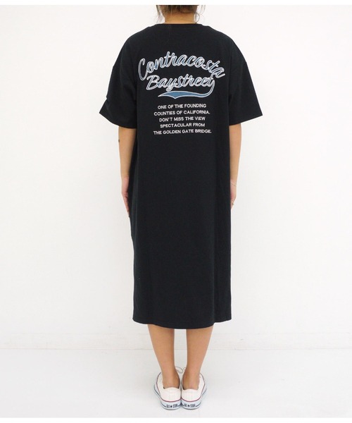 anap mimpi（アナップミンピ）の「メッセージ デニム 刺繍 コットン マキシ ロング Tシャツ ワンピ（ワンピース・レディース・グレー/アイボリー/ブラック・FREE）」の17枚目の写真