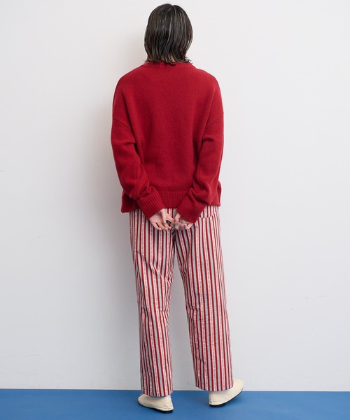 I am I in fact...（アイアムアイインファクト）の「●BETTER BUTTER STRIPE パンツ（その他パンツ・レディース・レッド/ダークブラウン・FREE）」の4枚目の写真