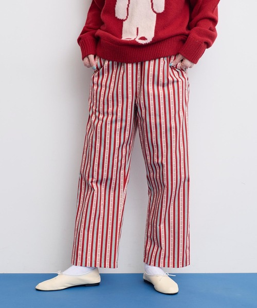 I am I in fact...（アイアムアイインファクト）の「●BETTER BUTTER STRIPE パンツ（その他パンツ・レディース・レッド/ダークブラウン・FREE）」の18枚目の写真