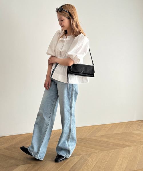 CANAL JEAN（キャナルジーン）の「El mar　レクタングルレザーショルダーバッグ（ショルダーバッグ・レディース・ブラック/ブラウン・ONE SIZE）」の4枚目の写真