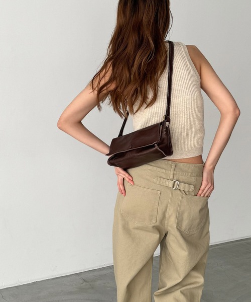 CANAL JEAN（キャナルジーン）の「El mar　レクタングルレザーショルダーバッグ（ショルダーバッグ・レディース・ブラック/ブラウン・ONE SIZE）」の9枚目の写真