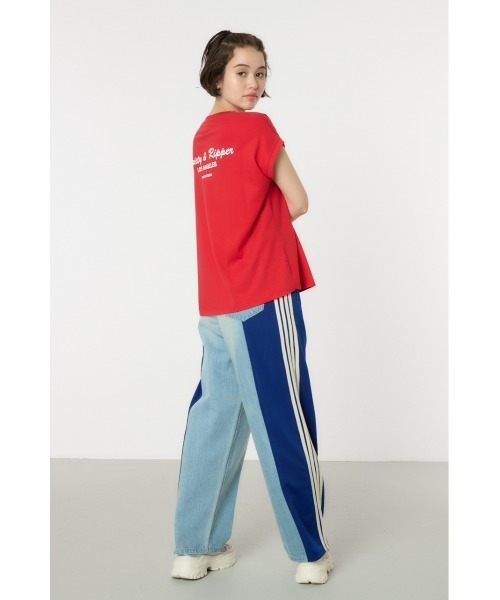 RODEO CROWNS WIDE BOWL(ロデオクラウンズワイドボウル)の「MISTYフレンチスリーブトップス(Tシャツ/カットソー・レディース・ブルー/チャコールグレー/レッド/オフホワイト・FREE)」の10枚目の写真
