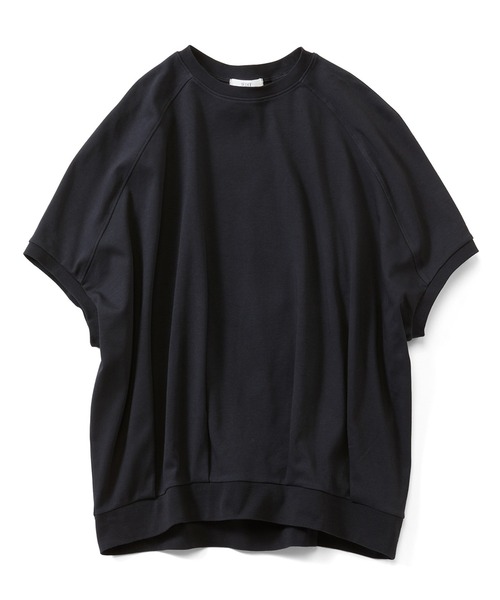 IEDIT(イディット)の「IEDIT 接触冷感・吸汗速乾・抗菌防臭! Ohcool(R)Ⅱ plus素材のビッグサイズコクーンドルマンTシャツ(Tシャツ/カットソー・レディース・オフホワイト/ネイビー/ブラック・LARGE/MEDIUM/XX-LARGE/X-LARGE/SMALL/XXX-LARGE)」の1枚目の写真