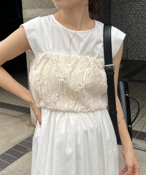 CAPRICIEUX LE'MAGE(カプリシューレマージュ)の「ラインレースビスチェ(その他トップス・レディース・ホワイト系その他・FREE)」の1枚目の写真