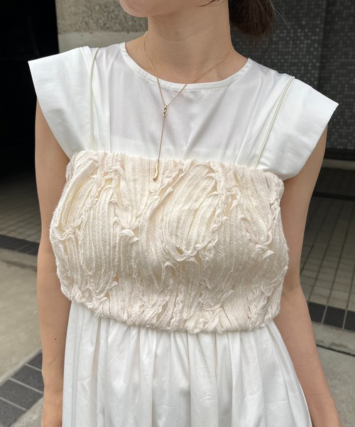 CAPRICIEUX LE'MAGE(カプリシューレマージュ)の「ラインレースビスチェ(その他トップス・レディース・ホワイト系その他・FREE)」の2枚目の写真