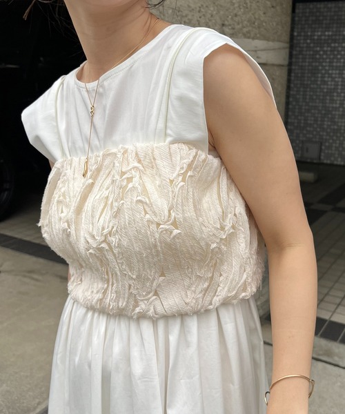 CAPRICIEUX LE'MAGE(カプリシューレマージュ)の「ラインレースビスチェ(その他トップス・レディース・ホワイト系その他・FREE)」の7枚目の写真