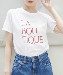 Rouge vif Anna | 前後ロゴコンパクトT(Tシャツ/カットソー)