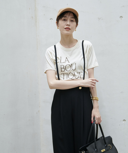 Rouge vif Anna（ルージュヴィフアンナ）の「前後ロゴコンパクトT（Tシャツ/カットソー・レディース・ホワイト/ライトベージュ・フリー）」の5枚目の写真