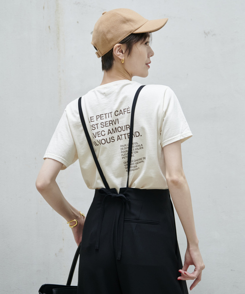 Rouge vif Anna（ルージュヴィフアンナ）の「前後ロゴコンパクトT（Tシャツ/カットソー・レディース・ホワイト/ライトベージュ・フリー）」の7枚目の写真