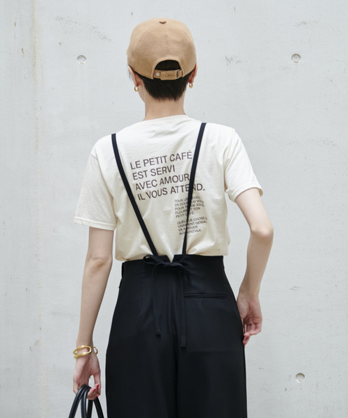 Rouge vif Anna（ルージュヴィフアンナ）の「前後ロゴコンパクトT（Tシャツ/カットソー・レディース・ホワイト/ライトベージュ・フリー）」の8枚目の写真