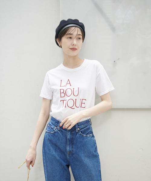 Rouge vif Anna（ルージュヴィフアンナ）の「前後ロゴコンパクトT（Tシャツ/カットソー・レディース・ホワイト/ライトベージュ・フリー）」の11枚目の写真