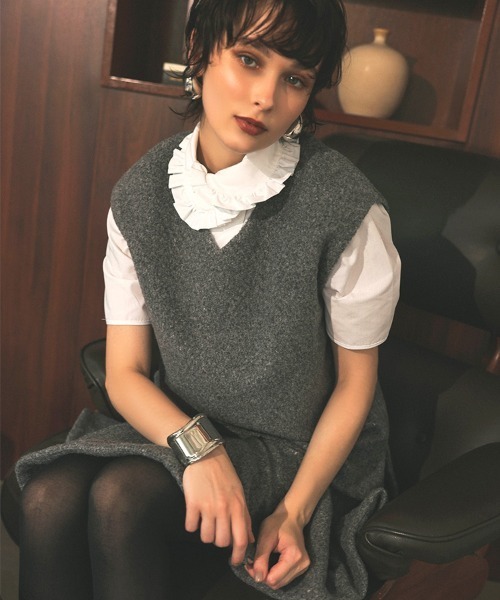 DONOBAN（ドノバン）の「ブークレベスト（ベスト・レディース・ブラック/アイボリー/グレー・F）」の6枚目の写真