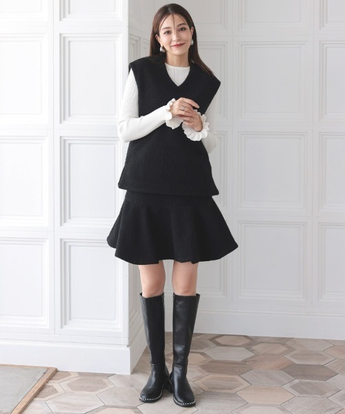 DONOBAN（ドノバン）の「ブークレベスト（ベスト・レディース・ブラック/アイボリー/グレー・F）」の12枚目の写真