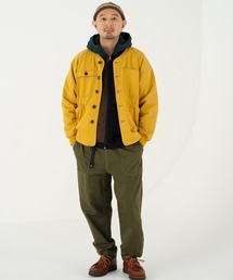 中ワタデニム・カツラギハーフムーンポケットノーカラーJKT