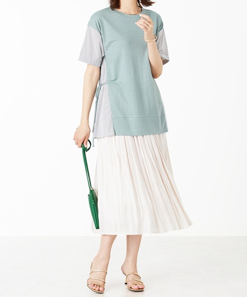 BELLUNA PLUS(ベルーナ)の「サイドリボン切替デザインプルオーバー(Tシャツ/カットソー・レディース・ブラック系/グリーン系/ネイビー系・X-LARGE/LARGE/MEDIUM)」の11枚目の写真
