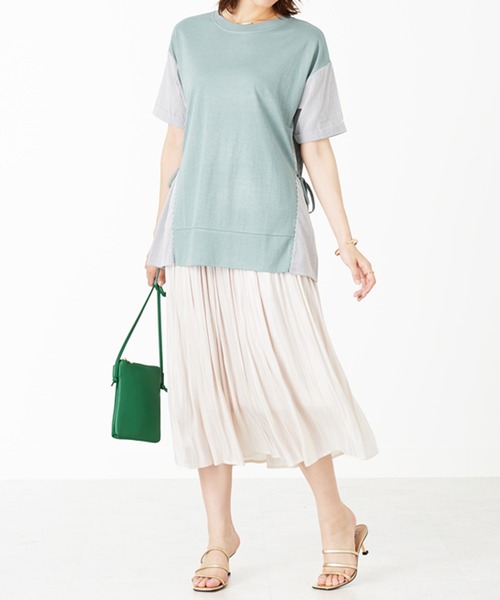 BELLUNA PLUS(ベルーナ)の「サイドリボン切替デザインプルオーバー(Tシャツ/カットソー・レディース・ブラック系/グリーン系/ネイビー系・X-LARGE/LARGE/MEDIUM)」の10枚目の写真