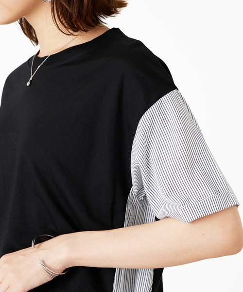 BELLUNA PLUS(ベルーナ)の「サイドリボン切替デザインプルオーバー(Tシャツ/カットソー・レディース・ブラック系/グリーン系/ネイビー系・X-LARGE/LARGE/MEDIUM)」の5枚目の写真