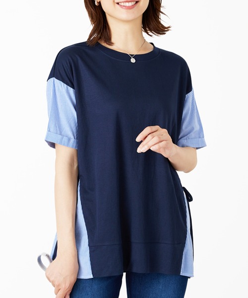 BELLUNA PLUS(ベルーナ)の「サイドリボン切替デザインプルオーバー(Tシャツ/カットソー・レディース・ブラック系/グリーン系/ネイビー系・X-LARGE/LARGE/MEDIUM)」の14枚目の写真