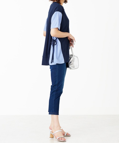 BELLUNA PLUS(ベルーナ)の「サイドリボン切替デザインプルオーバー(Tシャツ/カットソー・レディース・ブラック系/グリーン系/ネイビー系・X-LARGE/LARGE/MEDIUM)」の18枚目の写真