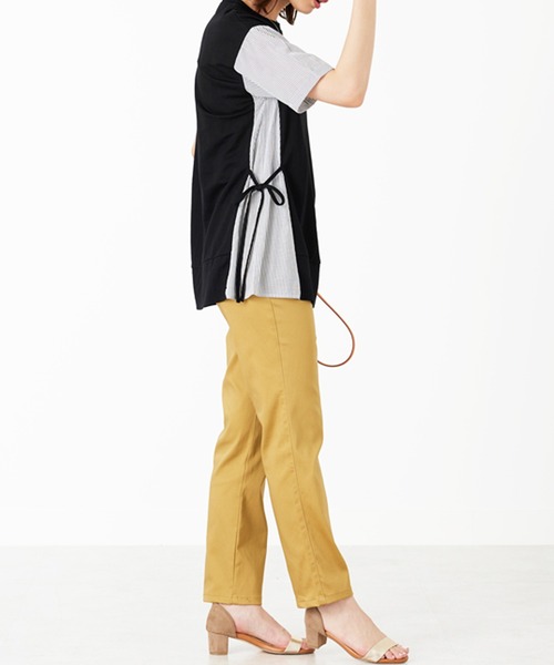 BELLUNA PLUS(ベルーナ)の「サイドリボン切替デザインプルオーバー(Tシャツ/カットソー・レディース・ブラック系/グリーン系/ネイビー系・X-LARGE/LARGE/MEDIUM)」の8枚目の写真