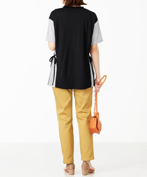 BELLUNA PLUS(ベルーナ)の「サイドリボン切替デザインプルオーバー(Tシャツ/カットソー・レディース・ブラック系/グリーン系/ネイビー系・X-LARGE/LARGE/MEDIUM)」の9枚目の写真