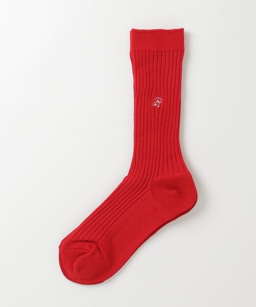 Demi-Luxe BEAMS(デミルクス ビームス)の「AK+1 / ロゴ リブソックス(ソックス/靴下・レディース・オフホワイト/グレー/ブラウン系その他3/グリーン/レッド・ONE SIZE)」の5枚目の写真