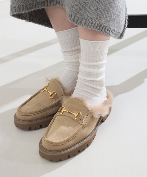 Demi-Luxe BEAMS(デミルクス ビームス)の「AK+1 / ロゴ リブソックス(ソックス/靴下・レディース・オフホワイト/グレー/ブラウン系その他3/グリーン/レッド・ONE SIZE)」の6枚目の写真