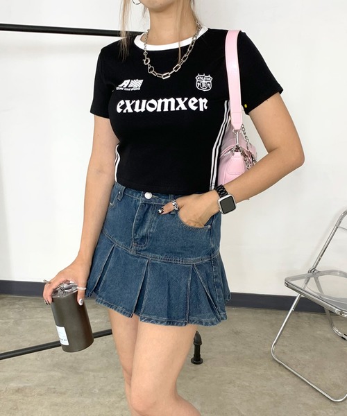non-hedge(ノンヘッジ)の「タックデニムミニスカートパンツ(デニムスカート・レディース・インディゴブルー/ブルー・S/M)」の5枚目の写真
