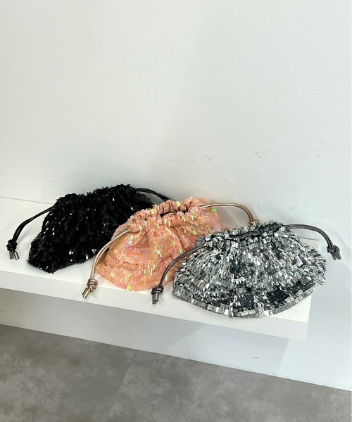 Olu.（オルドット）の「【Casselini】フリルスパンコールバッグ（ショルダーバッグ・レディース・グレー/ブラック/コーラル・FREE）」の17枚目の写真