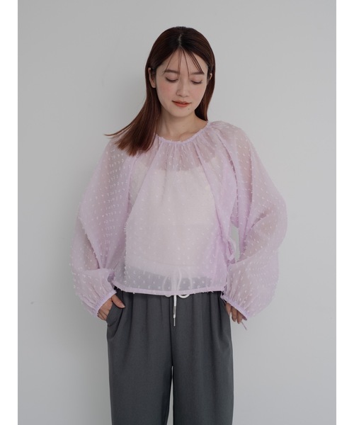 JUMELLE（ジュメロ）の「sheer pin dot blouse（シャツ/ブラウス・レディース・ベージュ/ピンク・FREE）」の8枚目の写真