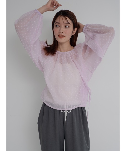 JUMELLE（ジュメロ）の「sheer pin dot blouse（シャツ/ブラウス・レディース・ベージュ/ピンク・FREE）」の9枚目の写真