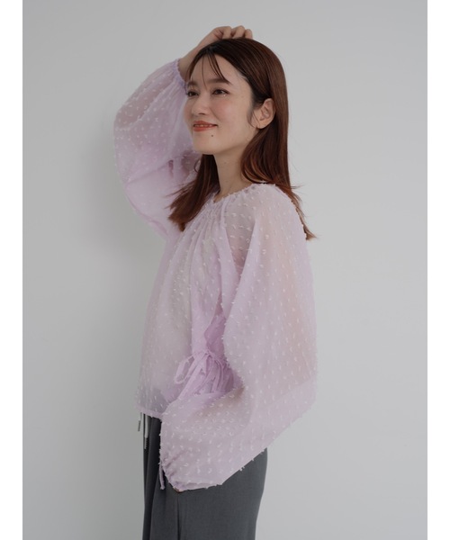 JUMELLE（ジュメロ）の「sheer pin dot blouse（シャツ/ブラウス・レディース・ベージュ/ピンク・FREE）」の10枚目の写真