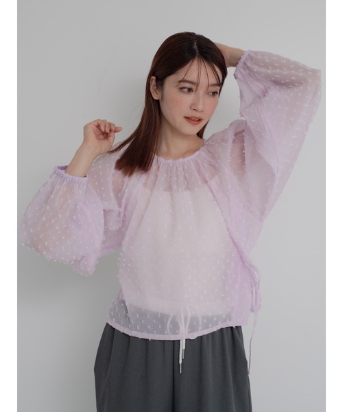 JUMELLE（ジュメロ）の「sheer pin dot blouse（シャツ/ブラウス・レディース・ベージュ/ピンク・FREE）」の11枚目の写真