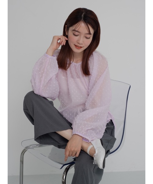 JUMELLE（ジュメロ）の「sheer pin dot blouse（シャツ/ブラウス・レディース・ベージュ/ピンク・FREE）」の12枚目の写真