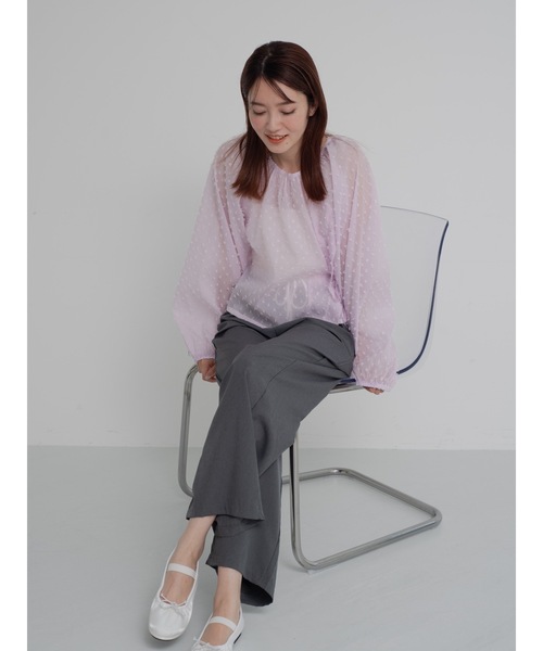 JUMELLE（ジュメロ）の「sheer pin dot blouse（シャツ/ブラウス・レディース・ベージュ/ピンク・FREE）」の13枚目の写真