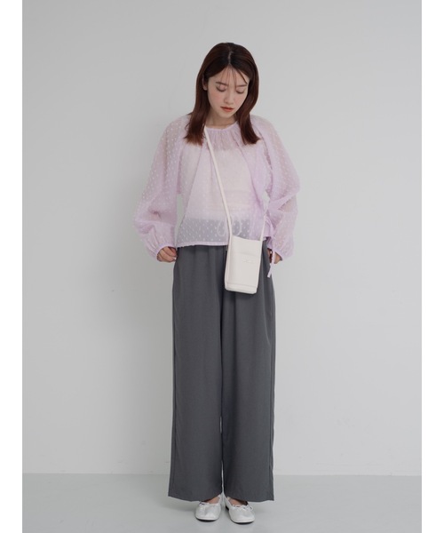JUMELLE（ジュメロ）の「sheer pin dot blouse（シャツ/ブラウス・レディース・ベージュ/ピンク・FREE）」の14枚目の写真