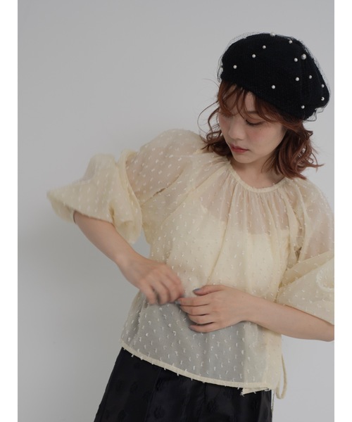 JUMELLE（ジュメロ）の「sheer pin dot blouse（シャツ/ブラウス・レディース・ベージュ/ピンク・FREE）」の19枚目の写真