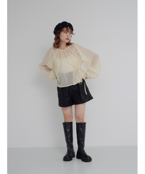 JUMELLE（ジュメロ）の「sheer pin dot blouse（シャツ/ブラウス・レディース・ベージュ/ピンク・FREE）」の22枚目の写真