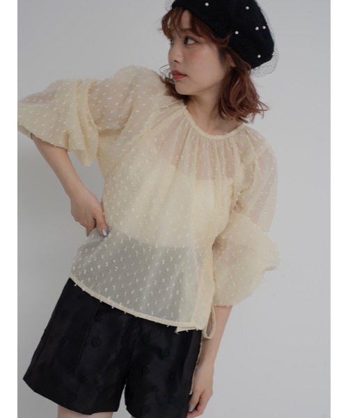JUMELLE（ジュメロ）の「sheer pin dot blouse（シャツ/ブラウス・レディース・ベージュ/ピンク・FREE）」の16枚目の写真