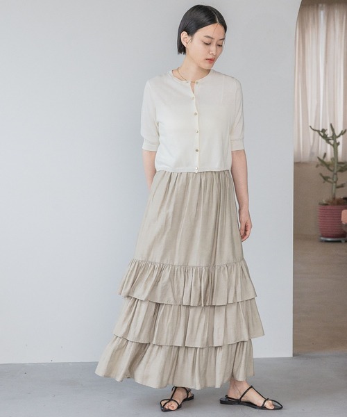 A part by(アパートバイ)の「FROZZEEニットカーディガン(カーディガン/ボレロ・レディース・ネイビー/ブラック系その他2/グリーン/アイボリー・FREE)」の10枚目の写真