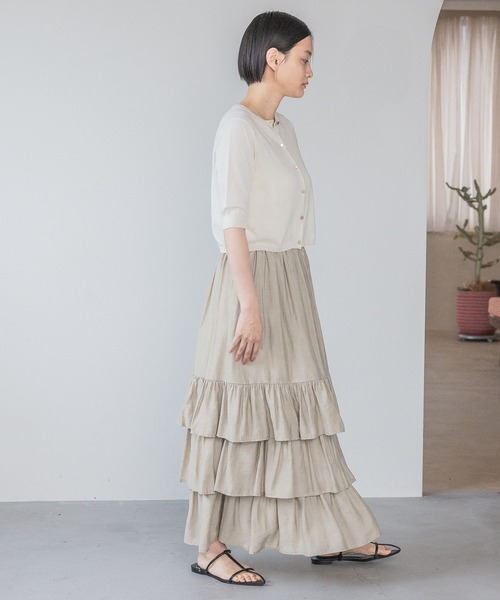 A part by(アパートバイ)の「FROZZEEニットカーディガン(カーディガン/ボレロ・レディース・ネイビー/ブラック系その他2/グリーン/アイボリー・FREE)」の9枚目の写真