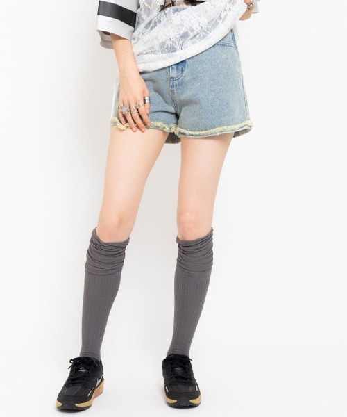 【セール】atmos pink Chemical Washed Short Jeans / アトモス ピンク ケミカル ウォッシュ ショート ジーンズ（その他パンツ）｜atmos pink（アトモスピンク）