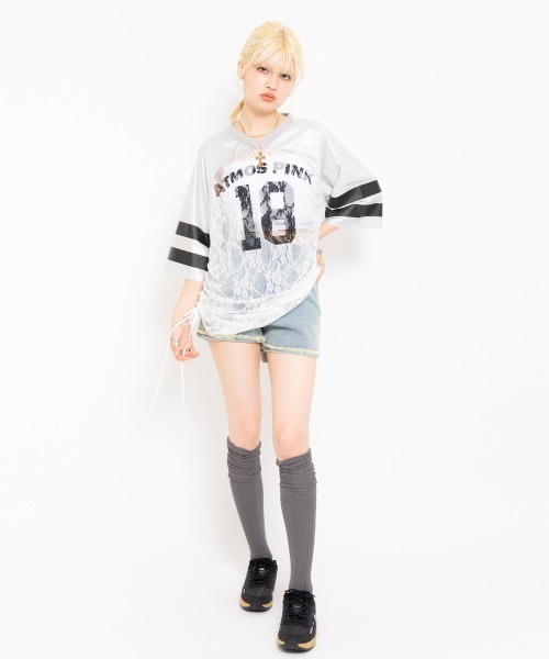 【セール】atmos pink Chemical Washed Short Jeans / アトモス ピンク ケミカル ウォッシュ ショート ジーンズ（その他パンツ）｜atmos pink（アトモスピンク）