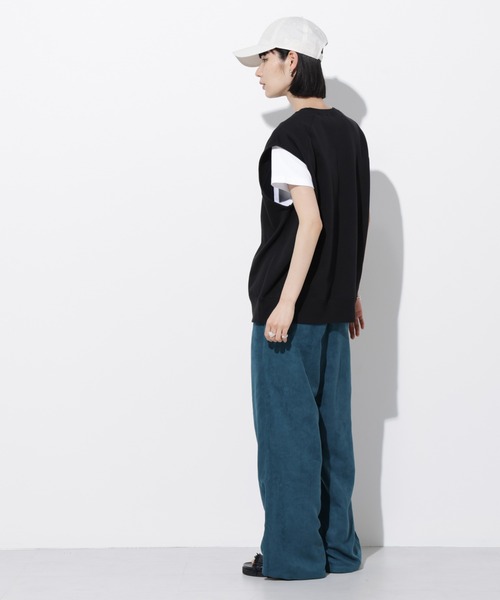 Apo(s)ture(アポスチャー)の「ARIA-004/フェイクスエードドロストワイトパンツ(その他パンツ・レディース・ベージュ/グリーン/グレー/ブラック・XS/S/M/L/XL)」の6枚目の写真