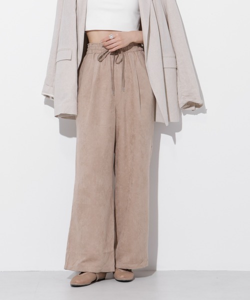 Apo(s)ture(アポスチャー)の「ARIA-004/フェイクスエードドロストワイトパンツ(その他パンツ・レディース・ベージュ/グリーン/グレー/ブラック・XS/S/M/L/XL)」の12枚目の写真
