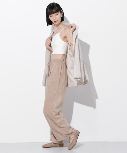 Apo(s)ture(アポスチャー)の「ARIA-004/フェイクスエードドロストワイトパンツ(その他パンツ・レディース・ベージュ/グリーン/グレー/ブラック・XS/S/M/L/XL)」の10枚目の写真