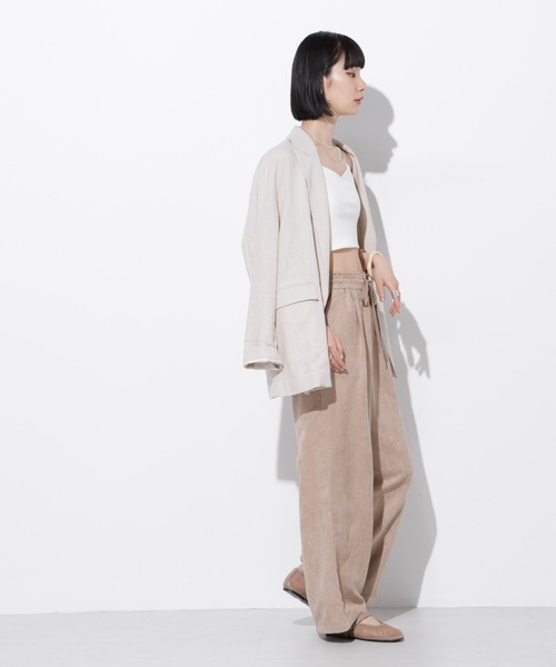 Apo(s)ture(アポスチャー)の「ARIA-004/フェイクスエードドロストワイトパンツ(その他パンツ・レディース・ベージュ/グリーン/グレー/ブラック・XS/S/M/L/XL)」の8枚目の写真
