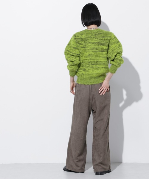 Apo(s)ture(アポスチャー)の「ARIA-004/フェイクスエードドロストワイトパンツ(その他パンツ・レディース・ベージュ/グリーン/グレー/ブラック・XS/S/M/L/XL)」の14枚目の写真