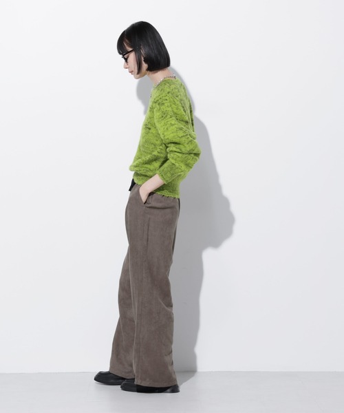 Apo(s)ture(アポスチャー)の「ARIA-004/フェイクスエードドロストワイトパンツ(その他パンツ・レディース・ベージュ/グリーン/グレー/ブラック・XS/S/M/L/XL)」の18枚目の写真